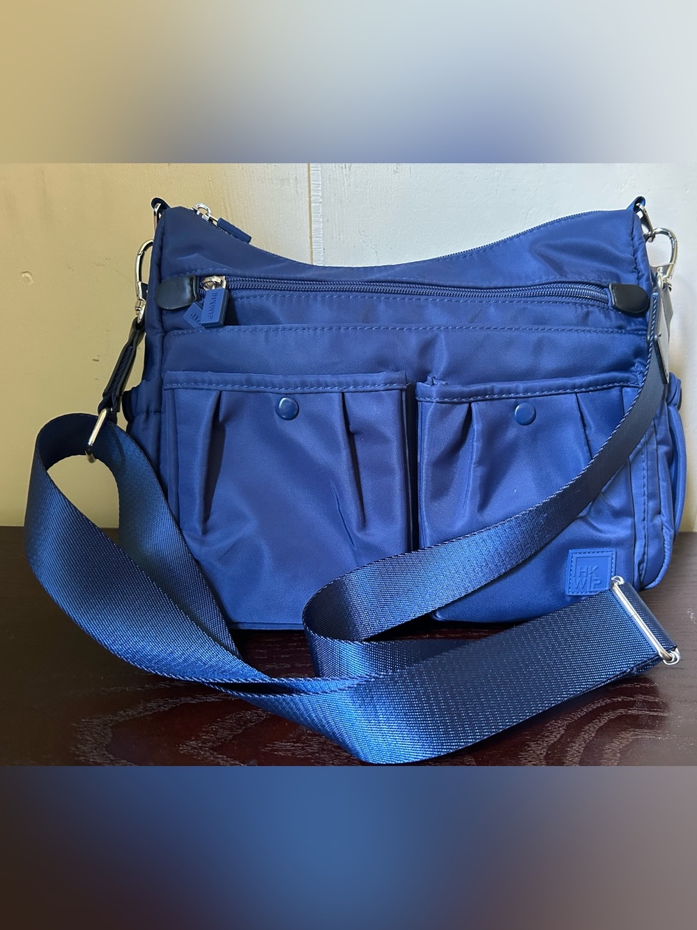 IHKWIP The Ruched Cargo Pocket Crossbody Blue EUC